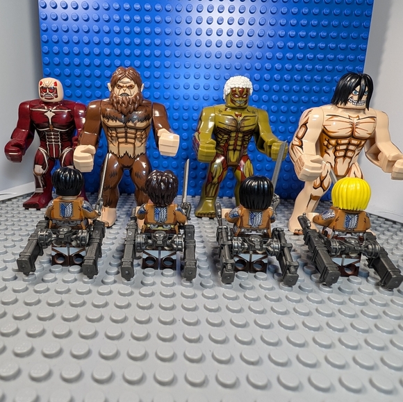 8 Minifigures- Attack on Titan Anime Building Block Toy Action Figure Big Fig - Picture 7 of 14